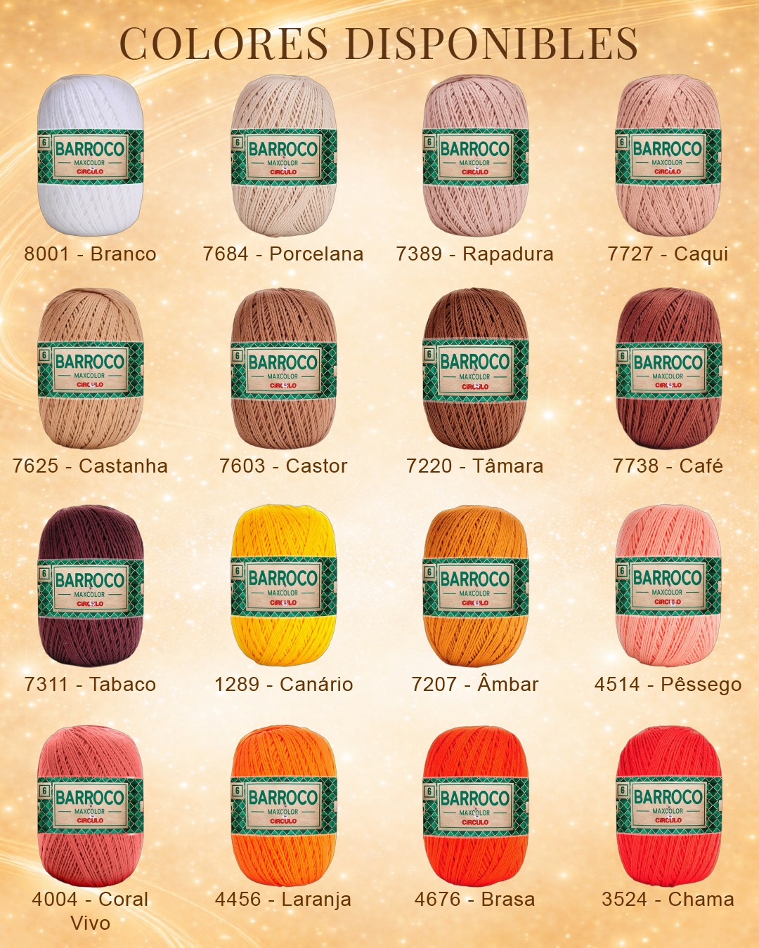 Colores disponibles de Barroco 6 400grs