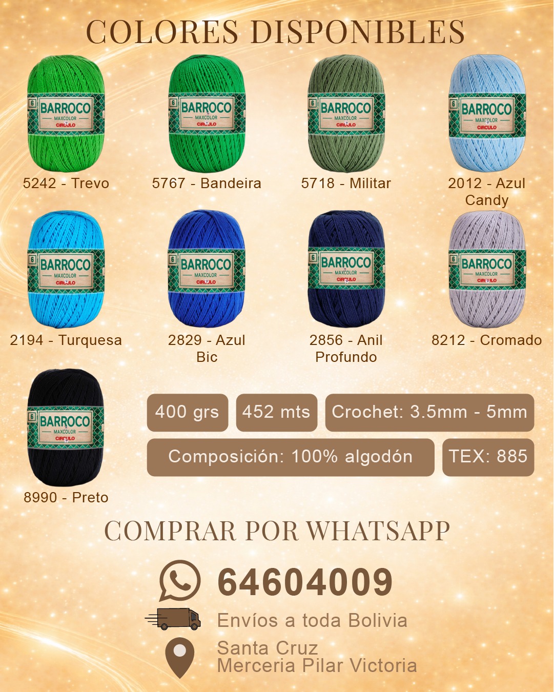 Colores disponibles de Barroco 6 400grs