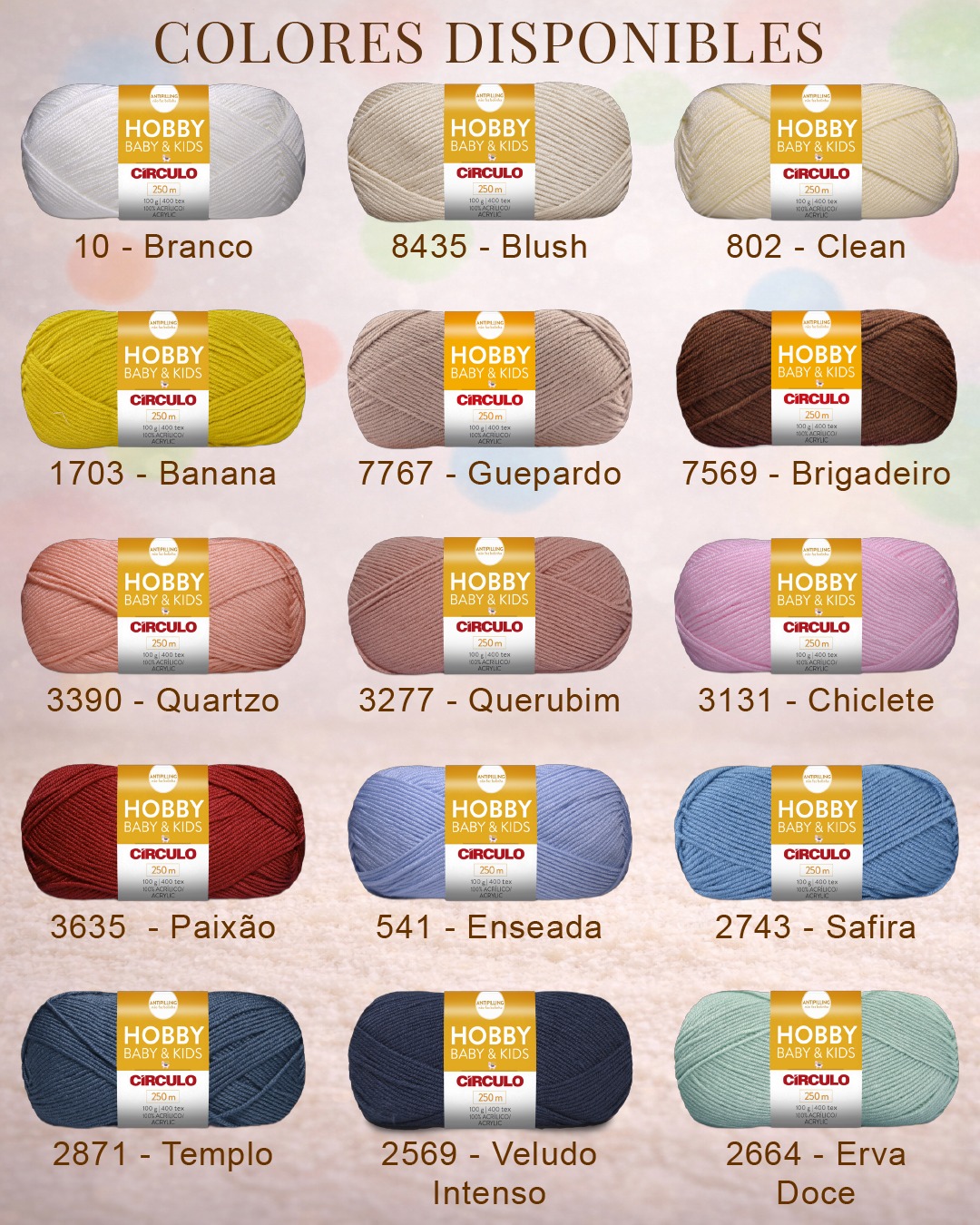 Colores disponibles de Hobby Baby & Kids