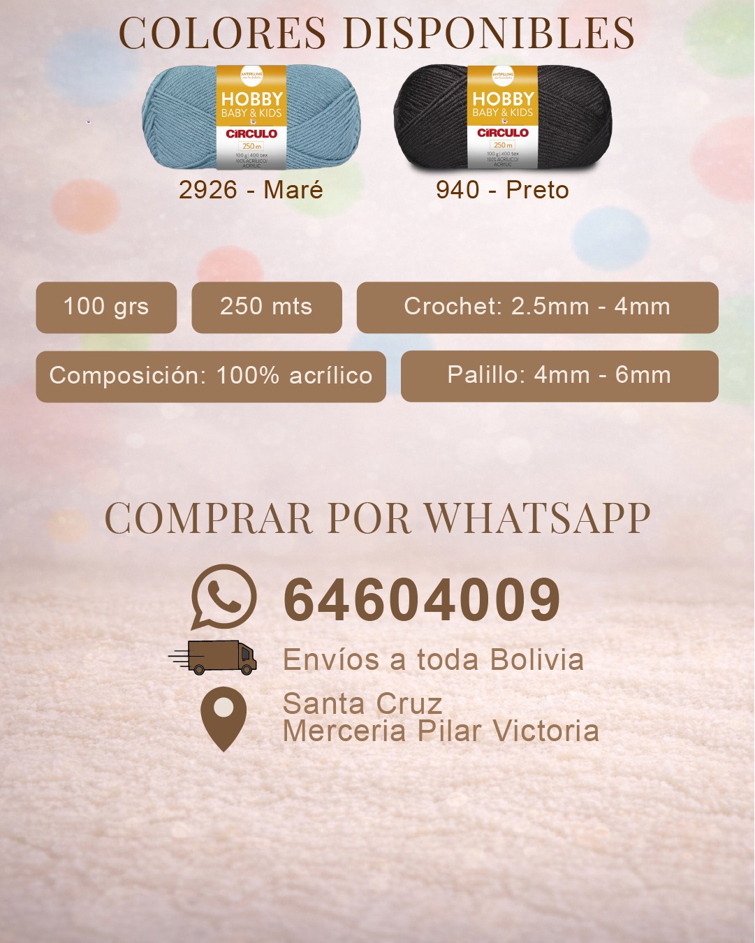 Colores disponibles de Hobby Baby & Kids