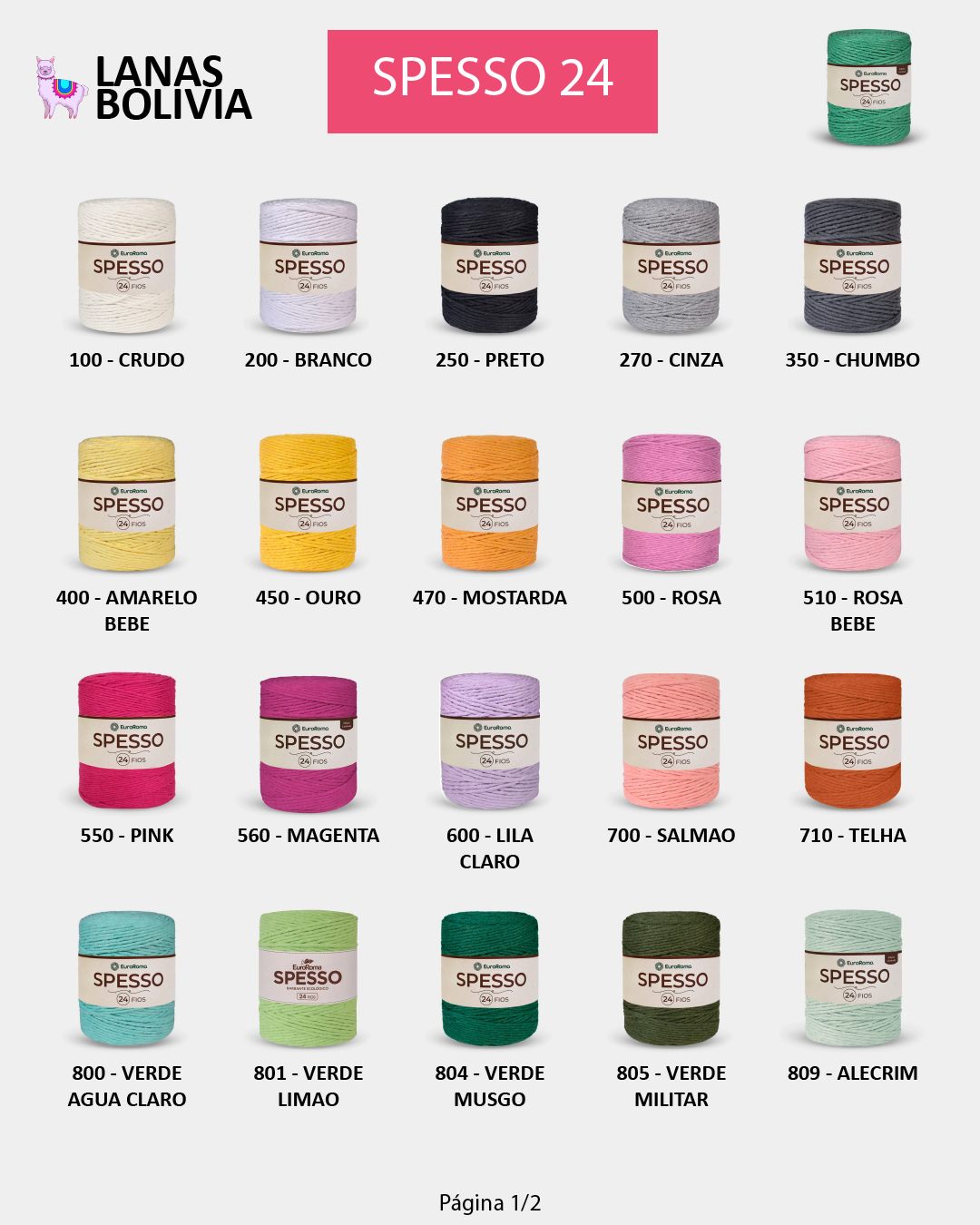 Colores disponibles de Spesso 24