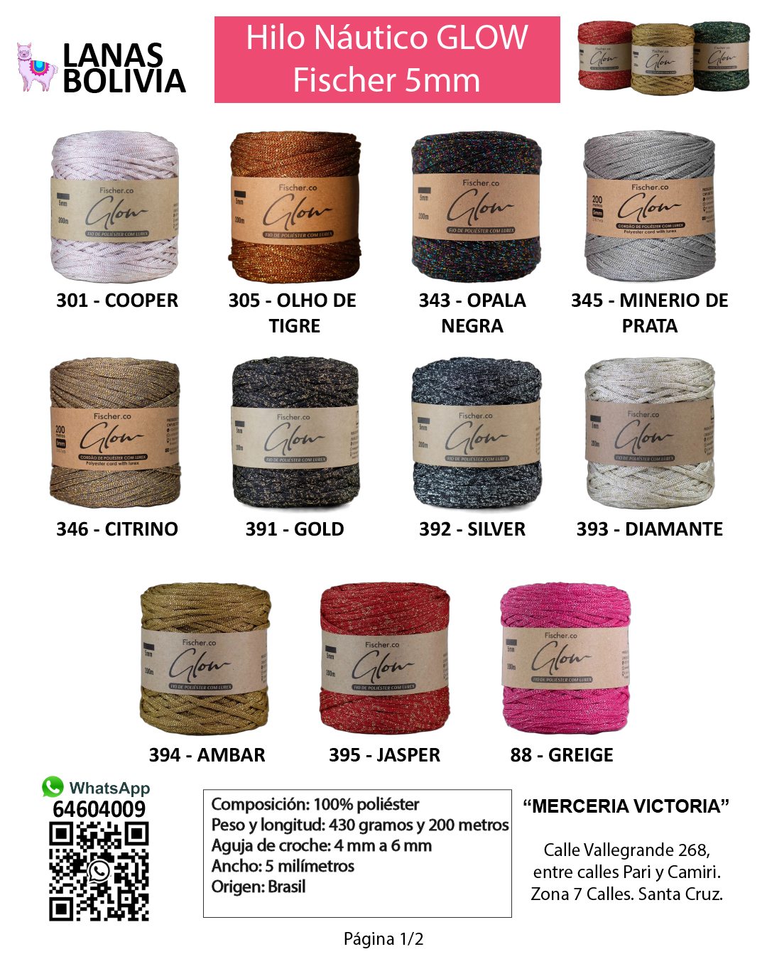 Colores disponibles de Glow