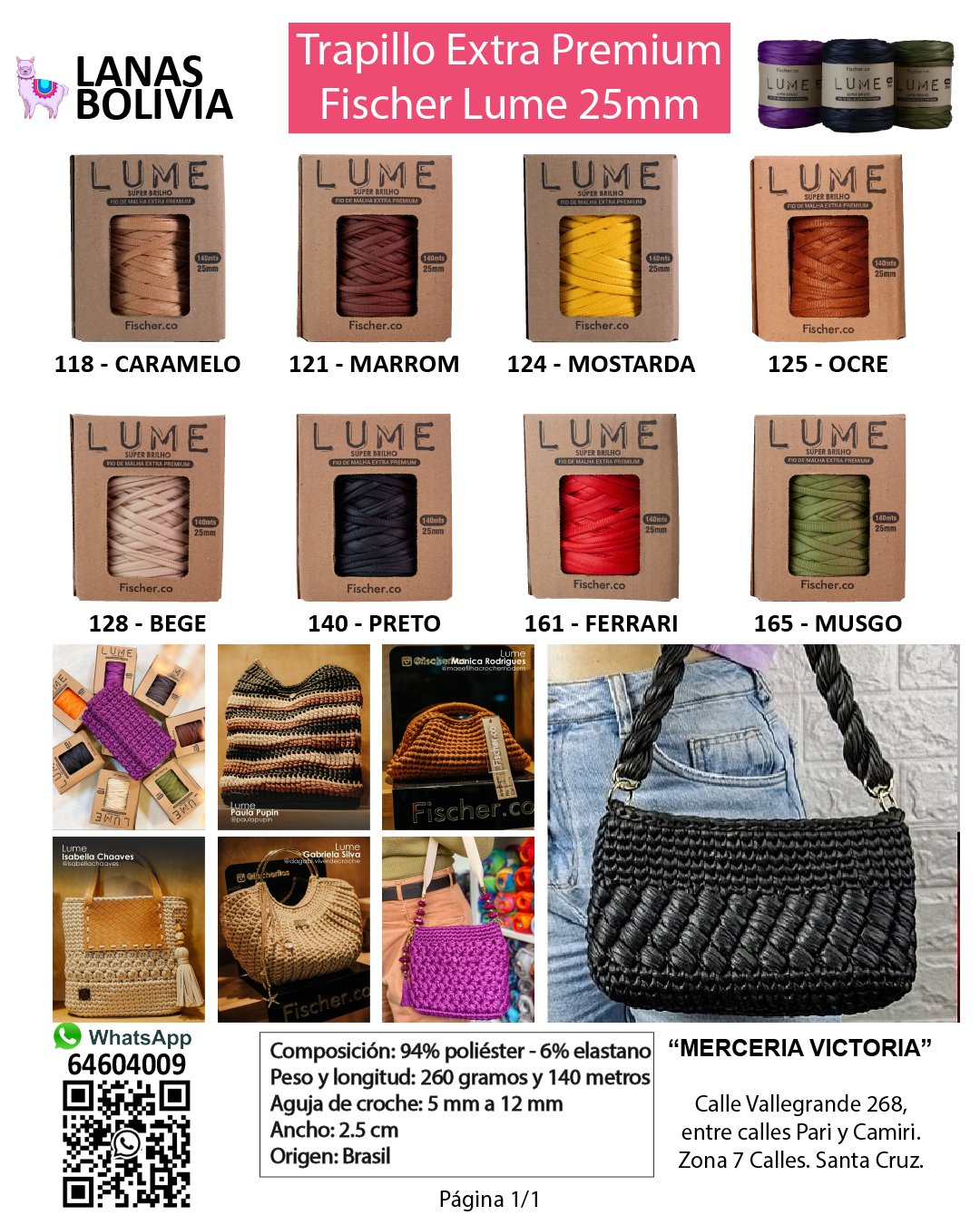 Colores disponibles de Lume