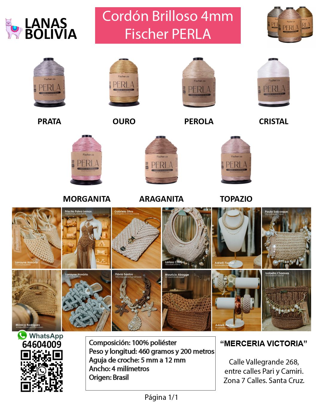 Colores disponibles de Perla