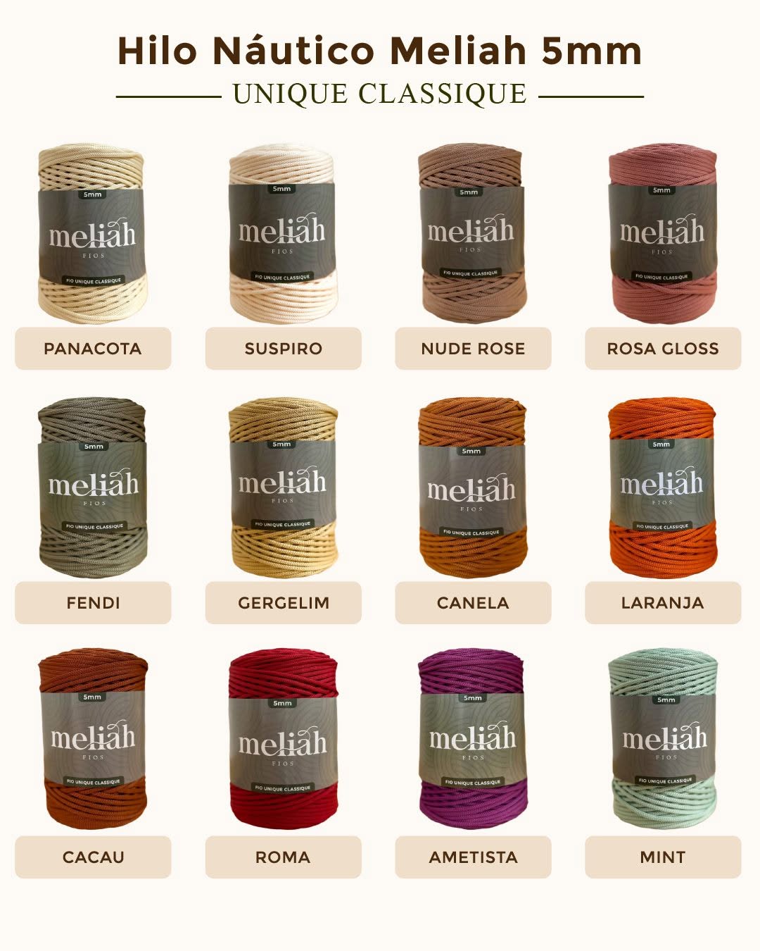 Colores disponibles de Náutico 5mm