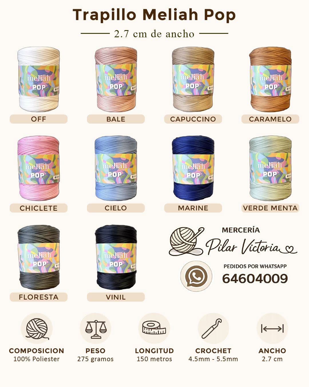 Colores disponibles de Pop